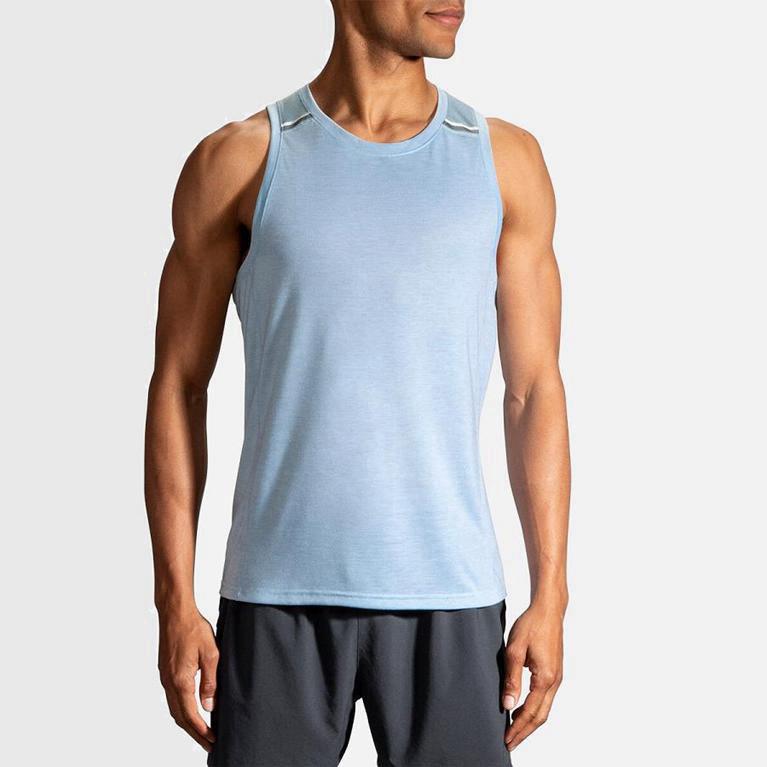 Brooks Distance NZ - Men's Running Tank Top - Blue (46293-ZUWK)